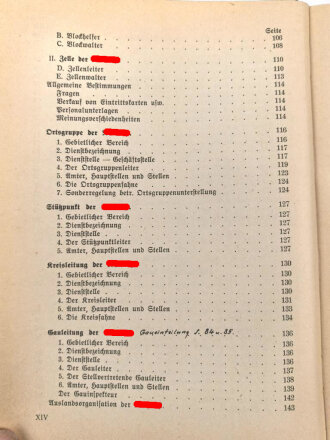 Organisationsbuch der NSDAP, Auflage 1936, 550 Seiten, Einband leicht defekt innen