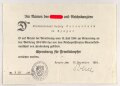Ehrenkreuz für Frontkämpfer mit Band, Hersteller G11 mit Verleihungsurkunde, ausgestellt in Speyer 1934