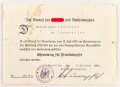 Ehrenkreuz für Frontkämpfer mit Band, Hersteller G15 mit Verleihungsurkunde, ausgestellt Baumholder 1935