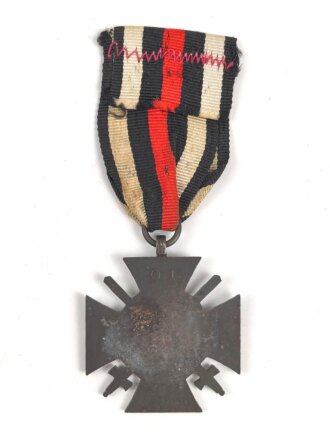 Ehrenkreuz für Frontkämpfer am Band, Hersteller O1 ,  mit Verleihungsurkunde, ausgestellt Offenbach a. M. 1936