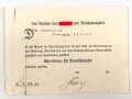 Ehrenkreuz für Frontkämpfer mit Band, ohne Hersteller ,  mit Verleihungsurkunde