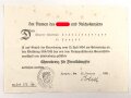 Ehrenkreuz für Frontkämpfer am Band, Hersteller N & H ,  mit Verleihungsurkunde, ausgestellt Speyer 1935