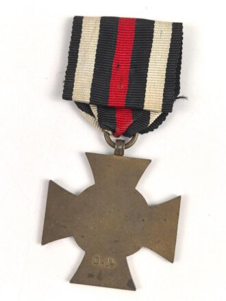 Ehrenkreuz für Kriegsteilnehmer am Band, Hersteller O.14 ,  mit Verleihungsurkunde, ausgestellt Birkenfeld 1934