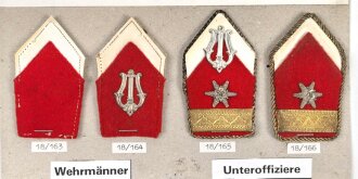 Österreich, Sammlung Rangabzeichen des Gardebataillon, auf Karton getackert