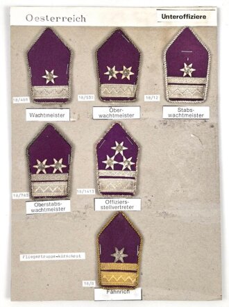 Österreich, Sammlung Rangabzeichen Unteroffiziere,...
