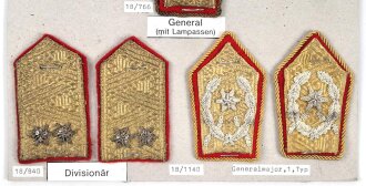 Österreich, Sammlung Rangabzeichen General, auf Karton getackert