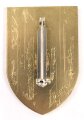 Österreich, Truppenkörperabzeichen "Jägerregiment 1", Maße 40 x 60mm, Rückseitig Klebereste