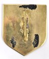 Österreich, Truppenkörperabzeichen "HSanL", Maße 50 x 60mm, Rückseitig Klebereste