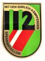 Österreich, Truppenkörperabzeichen "Sperrbataillon 112", Maße 50 x 70mm, Rückseitig Klebereste ohne Nadel