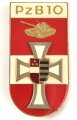 Österreich, Truppenkörperabzeichen "Panzerbataillon 10 Niederösterrich", Maße 30 x 60mm, Klebereste rückseitig