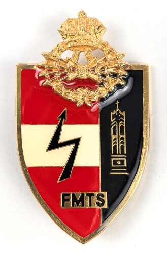 Österreich, Truppenkörperabzeichen "Fernmeldetruppenschule FMTS", Maße 40 x 60mm