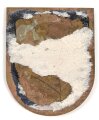 Österreich, Truppenkörperabzeichen "Jägerbataillon 39", Maße 45 x 55mm, ohne Nadel, rückseitige Klebereste