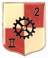 Österreich, Truppenkörperabzeichen "II/2 Korps Nachschubtruppe", Maße 45 x 55mm, rückseitig Klebereste, Ohne Nadel