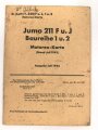 D.(Luft)T. 3211 F u. J, 1 u. 2 Motoren-Karte "Jumo 211 F u. J Baureihen 1 u. 2" Ausgabe Juli1942