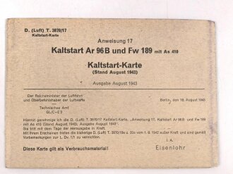 D.(Luft)T. 3870/17 Kaltstart-Karte "Anweisung 17...