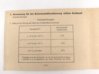 D.(Luft)T. 3870/17 Kaltstart-Karte "Anweisung 17 Kaltstart Ar 96B und Fw 189 mit As 410" Ausgabe August 1943