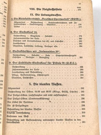 Polizei III.Reich "Waffentechnischer Leitfaden für die Ordnungspolizei" 436 Seiten, datiert 1940, gebraucht