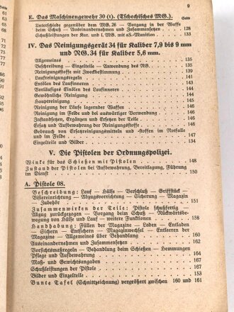 Polizei III.Reich "Waffentechnischer Leitfaden für die Ordnungspolizei" 436 Seiten, datiert 1940, gebraucht