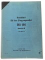 "Kennblatt für das Flugzeugmuster Bü 181 Baureihe B" datiert 1942, DIN A4, gelocht