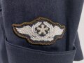 Luftwaffe, Viertaschenrock für einen Oberfeldwebel fliegertechnisches Personal. Alle Effekten Originalvernäht.