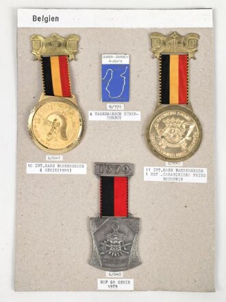 Belgien, Sammlung unterschiedlicher Medaillen, auf Karton...