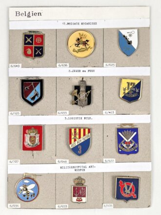 Belgien, Sammlung verschiedener Abzeichen