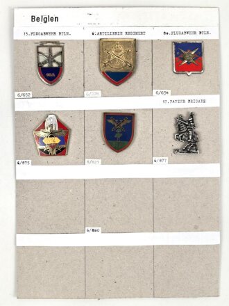 Belgien, Sammlung verschiedener Abzeichen
