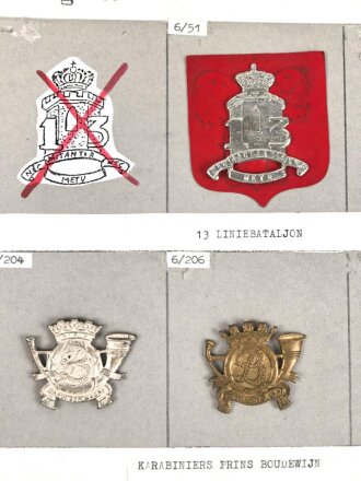 Belgien, Sammlung verschiedener Barettabzeichen