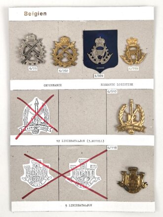 Belgien, Sammlung verschiedener Barettabzeichen
