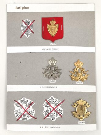 Belgien, Sammlung verschiedener Barettabzeichen