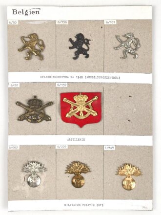 Belgien, Sammlung verschiedener Barettabzeichen