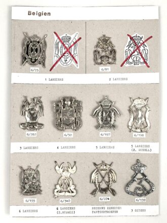 Belgien, Sammlung verschiedener Barettabzeichen