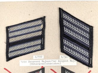 Belgien, Sammlung Rangabzeichen Luftwaffe, auf Karton...