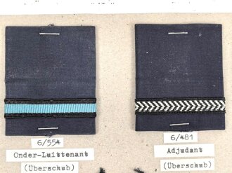 Belgien, Sammlung Rangabzeichen Luftwaffe, auf Karton...