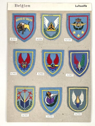 Belgien, Sammlung Ärmelabzeichen Luftwaffe, auf...