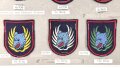 Belgien, Sammlung Ärmelabzeichen Luftwaffe, auf Karton getackert