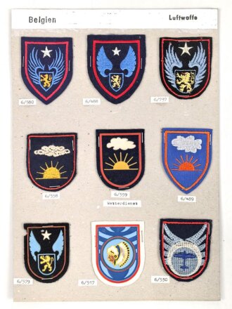 Belgien, Sammlung Ärmelabzeichen Luftwaffe, auf...