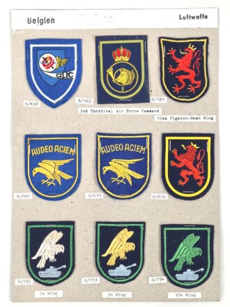 Belgien, Sammlung Ärmelabzeichen Luftwaffe, auf...