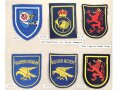 Belgien, Sammlung Ärmelabzeichen Luftwaffe, auf Karton getackert