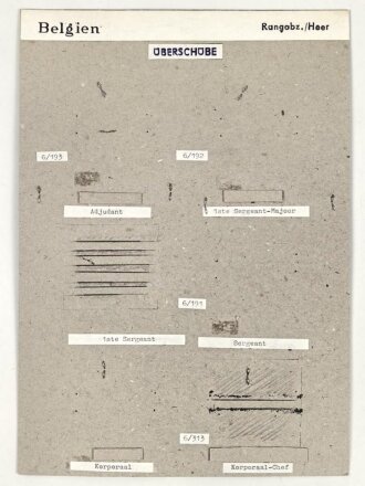 Belgien, Sammlung Ärmelabzeichen Luftwaffe, auf Karton getackert