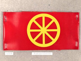 Belgien, Armbinden " Regimentspolizei und Transportleiter " auf Karton getackert