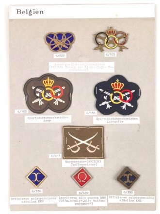 Belgien, Sammlung verschiedener Abzeichen, teils auf...