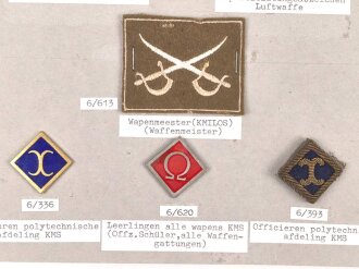 Belgien, Sammlung verschiedener Abzeichen, teils auf Karton getackert oder geklebt