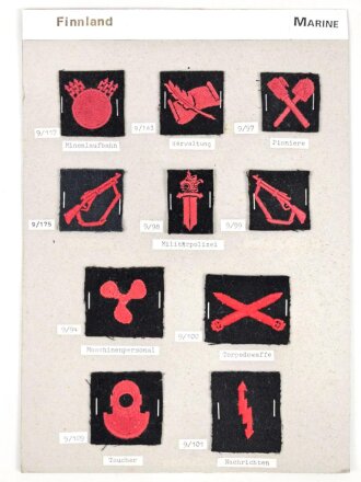 Finnland, Sammlung Truppenabzeichen der Marine, auf...