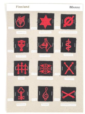 Finnland, Sammlung Truppenabzeichen der Marine, auf...