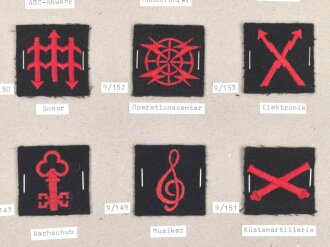 Finnland, Sammlung Truppenabzeichen der Marine, auf Karton getackert