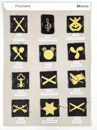 Finnland, Sammlung Truppenabzeichen der Marine, auf...