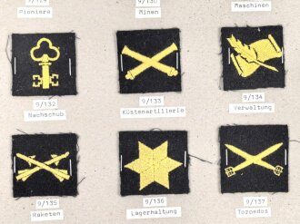 Finnland, Sammlung Truppenabzeichen der Marine, auf Karton getackert