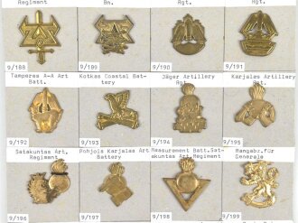 Finnland, Sammlung Barettabzeichen, auf Karton