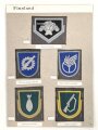 Finnland, Sammlung Ärmelabzeichen, auf Karton getackert